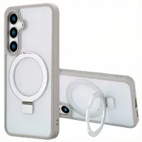 Accezz Coque Ring Stand avec MagSafe pour Samsung Galaxy S24 - Gris