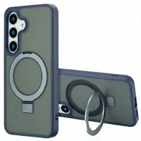 Accezz Coque Ring Stand avec MagSafe pour Samsung Galaxy S25 Plus - Bleu