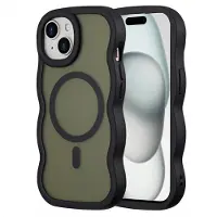 Selencia Coque arrière Wavy avec MagSafe pour Apple iPhone 15 - Noir