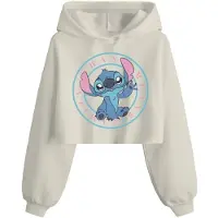 Lilo & Stitch Sweat-shirt à capuche Disney de - Cropped Stitch - S - XXL - pour Femme - blanc - Taille L