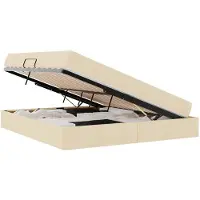 vidaXL Lit de rangement avec matelas Crème 160 x 200 cm Polyester
