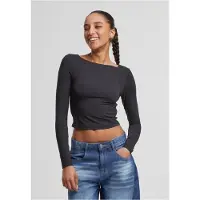 Urban Classics T-shirt manches longues de - Haut Manches Longues Slim - S - XL - pour Femme - noir - Taille L