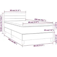 vidaXL Lit boxspring avec matelas Crème 80x200 cm Tissu