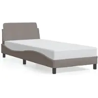vidaXL Cadre de lit avec tête de lit "Dover" Taupe 90x200 cm Tissu