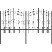 vidaXL Clôture de jardin grise 240 x 166 cm en acier thermolaqué