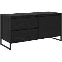 vidaXL Meuble TV noir imitation chêne 100 x 36 x 49.5 cm