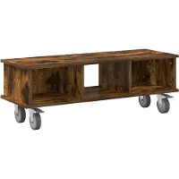 vidaXL Support TV 100 x 35 x 35 cm, bois composite imitation chêne fumé