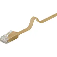 Goobay 95880 Câble patch plat CAT 6, U/UTP, marron clair, 1 m - Conducteur en cuivre (CU)