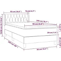 vidaXL Lit boxspring avec matelas vert foncé 90x200 cm velours