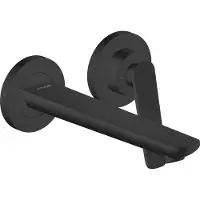 Hansgrohe Robinet mitige pour lavabo, série Axor Citterio C, installation encastrée, pour fixation au mur, bec de 195 mm, finition noir mat