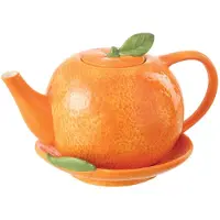 J-Line Petite Théière En Forme D'orange Et Son Plateau
