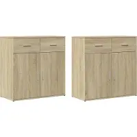 vidaXL Sideboards 2 pcs. chêne Sonoma 79x38x80 cm bois composite