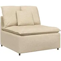 vidaXL Module central de canapé modulable avec coussins crème 100 cm