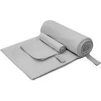 vidaXL Set de serviettes de sport 2 pcs Gris tissu