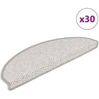 vidaXL Tapis d'escalier autocollants 30 pcs 65x21x4 cm platine