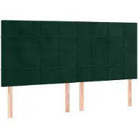 vidaXL Têtes de lit 4 pcs. Vert foncé 100x5x78/88 cm velours
