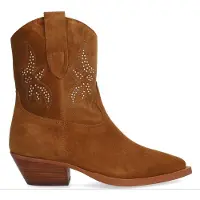 Alpe pour femme. 554411 Bottines en cuir marron Wester (37), 3 à 5 cm, Fermeture éclair, Casuel