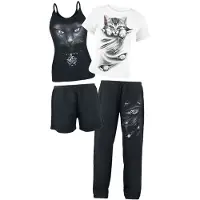 Spiral Pyjama de - Bright Eyes - S - 4XL - pour Femme - noir/blanc - Taille 3XL