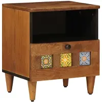 vidaXL Cabinet de chevet Marron 40 x 33 x 46 cm Bois de mangue massif