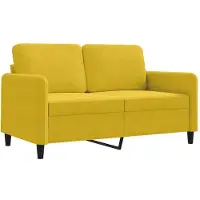 vidaXL Canapé 2 places jaune 120 cm velours