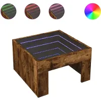 vidaXL Table basse avec Infinity-LED chêne fumé 50x50x30 cm