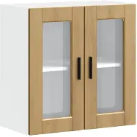 vidaXL Armoire suspendue de cuisine avec porte vitrée Porto Chêne Artisan