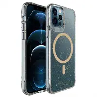 IMoshion Coque arrière Transparente Pailletée avec MagSafe pour Apple iPhone 12 (Pro) - Doré