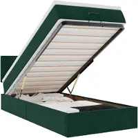 vidaXL Lit ottoman avec matelas vert foncé 90x200 cm velours