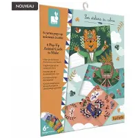 Janod cartes de bricolage animaux pop-up kit créatif pour enfants