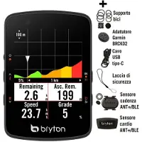 Bryton Compteur GPS pour vélo Rider 550 D - Navigation simple et suivi des parcours -