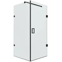 Mirlux Douche à l'italienne , dimensions 90 x 200 cm, verre transparent de 6 mm, profil noir