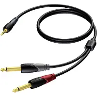 Procab CLA713/1.5 - Câble 3.5 jack male stereo vers 6.3 jack male mono - 1.5 m