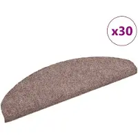 vidaXL Tapis d'escalier auto-adhésifs 30 pièces 65 x 21 x 4 cm Marron clair Demi-rond Grand