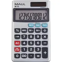 MAUL Calculatrice de poche M112 argent (Cellules solaires, Piles)