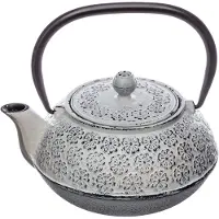 Secret De Gourmet Théière En Fonte Vintage Folk - 1000 Ml - Blanc