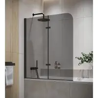 Badplaats Paroi baignoire Austin 110 x 140 cm Noir - Verre tinte
