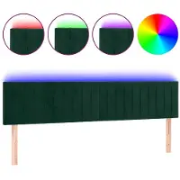 vidaXL Tête de lit LED vert foncé 180x5x78/88 cm velours