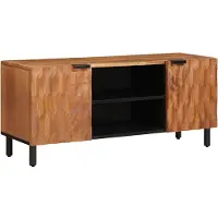 vidaXL Meuble TV avec étagère, finition brun acacia, 105 x 33 x 46 cm