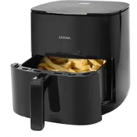 Blokker Airfryer XL 5 Liter Black - Friteuse à air chaud Double élément chauffant - Minuterie de 60 min incluse - 8 programmes automatiques - Pièces lavables au lave-vaisselle - Boîtier Cool Touch -