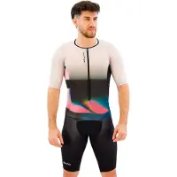 Santini Viper Short Sleeve Trisuit Beige M Homme