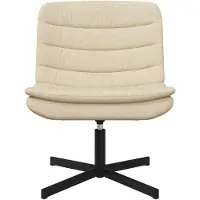vidaXL Chaise pivotante Crème 63 x 75 x 76 cm tissu