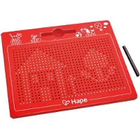 Hape Grande tablette magnétique rouge – 25,5 x 31,5 cm, stylo magnétique avec support, dès 4 ans