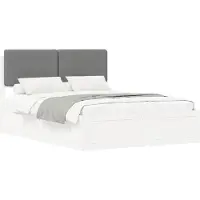vidaXL Cadre de lit avec tête de lit rembourrée noir 140 x 190 cm