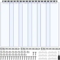 Vevor Rideau Lanière PVC 0,9x2,1 m Rideau Lamelle Plastique Transparent de Porte