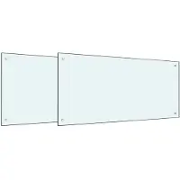 vidaXL Protection de cuisine 2 pcs Blanc 100 x 50 cm verre trempé