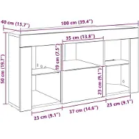 vidaXL Meuble TV d'angle LED , 100 x 40 x 50 cm, chêne fumé