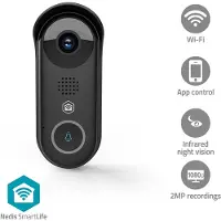 Nedis Sonnette vidéo Wi-Fi, Full HD 1080p, détecteur de mouvement, vision nocturne