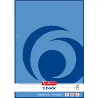 Herlitz Bloc de travail x.book DIN A4, 50 feuilles, lignées (A4, À rayures, Non contraignant)