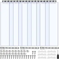 Vevor Rideau Lanière PVC 0,9 x 2 m Rideau Lamelle Plastique Transparent de Porte