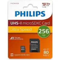Philips Carte MicroSDXC 256GB Class 10 UHS-I U1 avec adaptateur